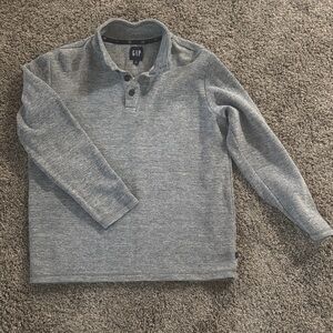 GAP Heather Gray Henley Sweater